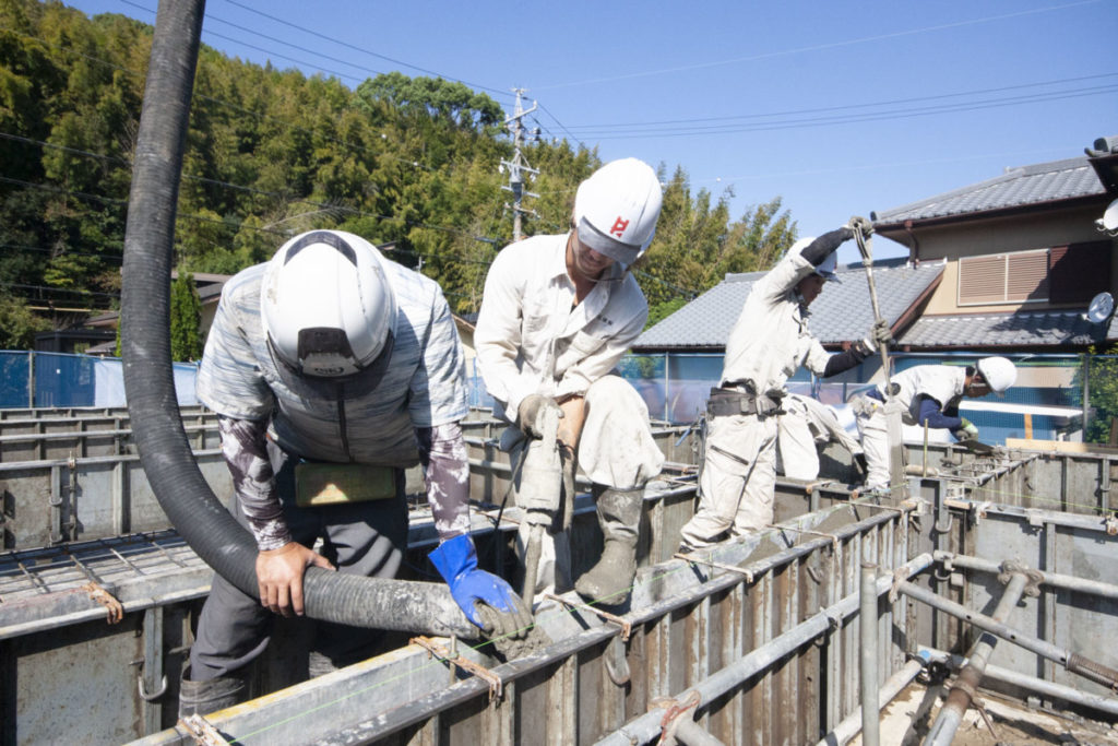 基礎工事の山場「打設」