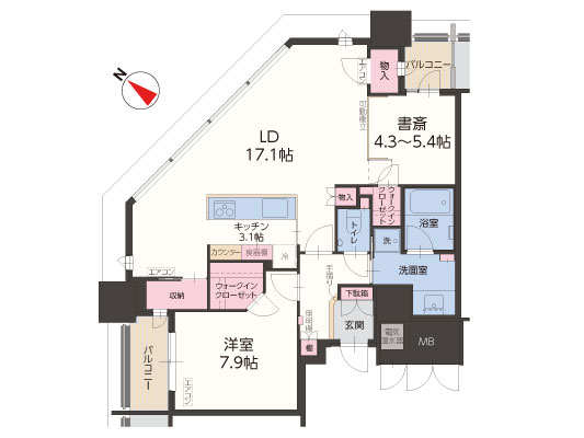 静岡市駿河区曲金中古マンション　間取り図