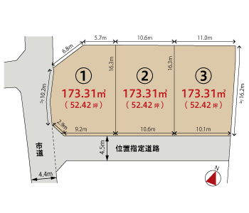 大場分譲地　区画図