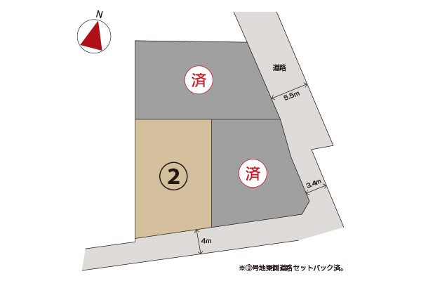 沼津市岡宮分譲地2　区画図