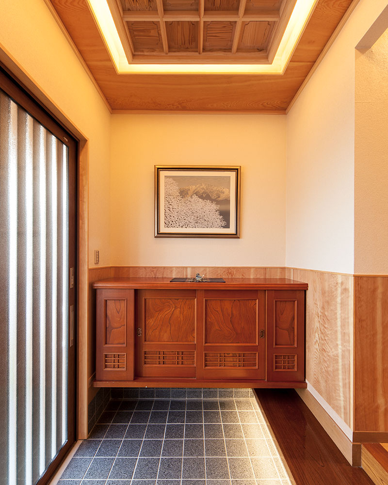 既存下駄箱をそのまま採用した玄関