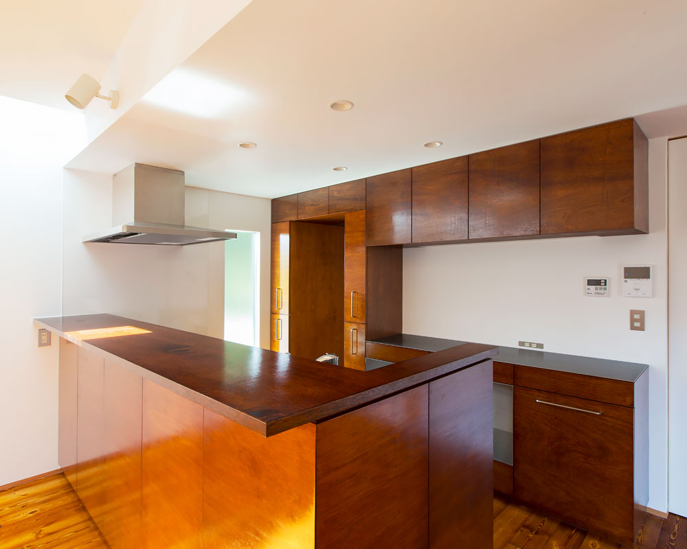 漆塗りのキッチン