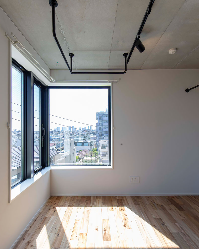 外観のアクセントとなるコーナー窓