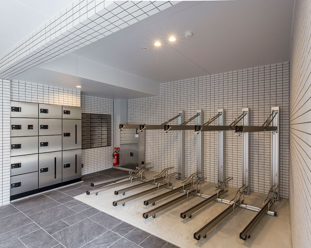 パッシオーネ 駐輪場と宅配ボックス