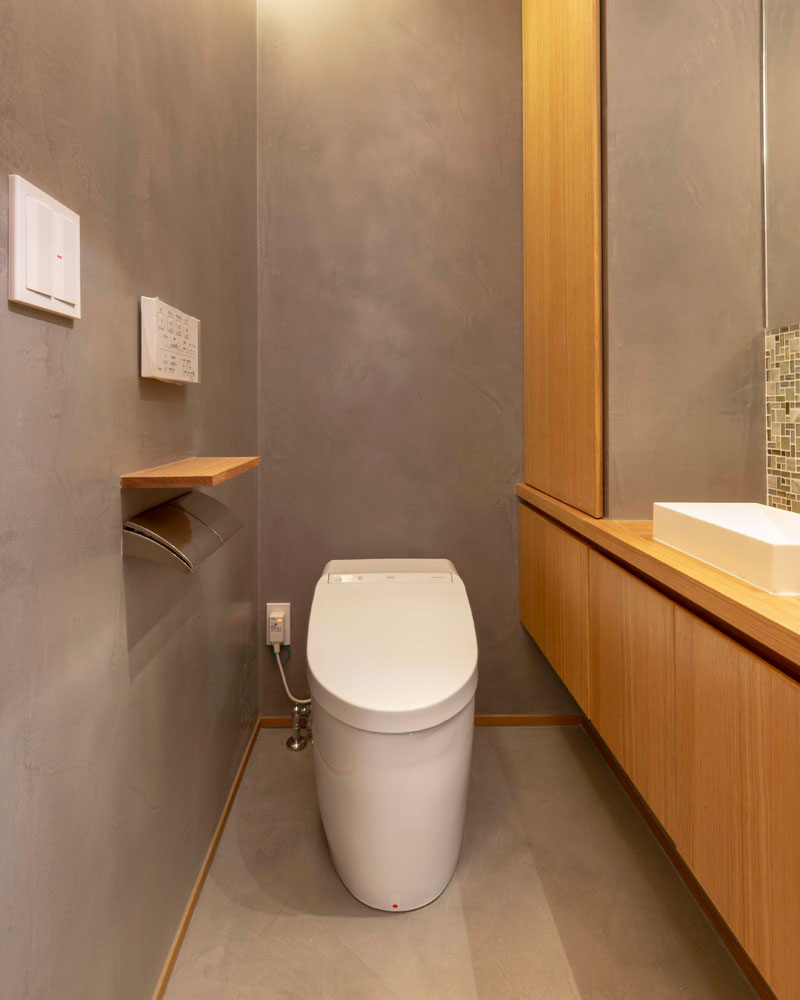 中庭に樹を抱く家:トイレ