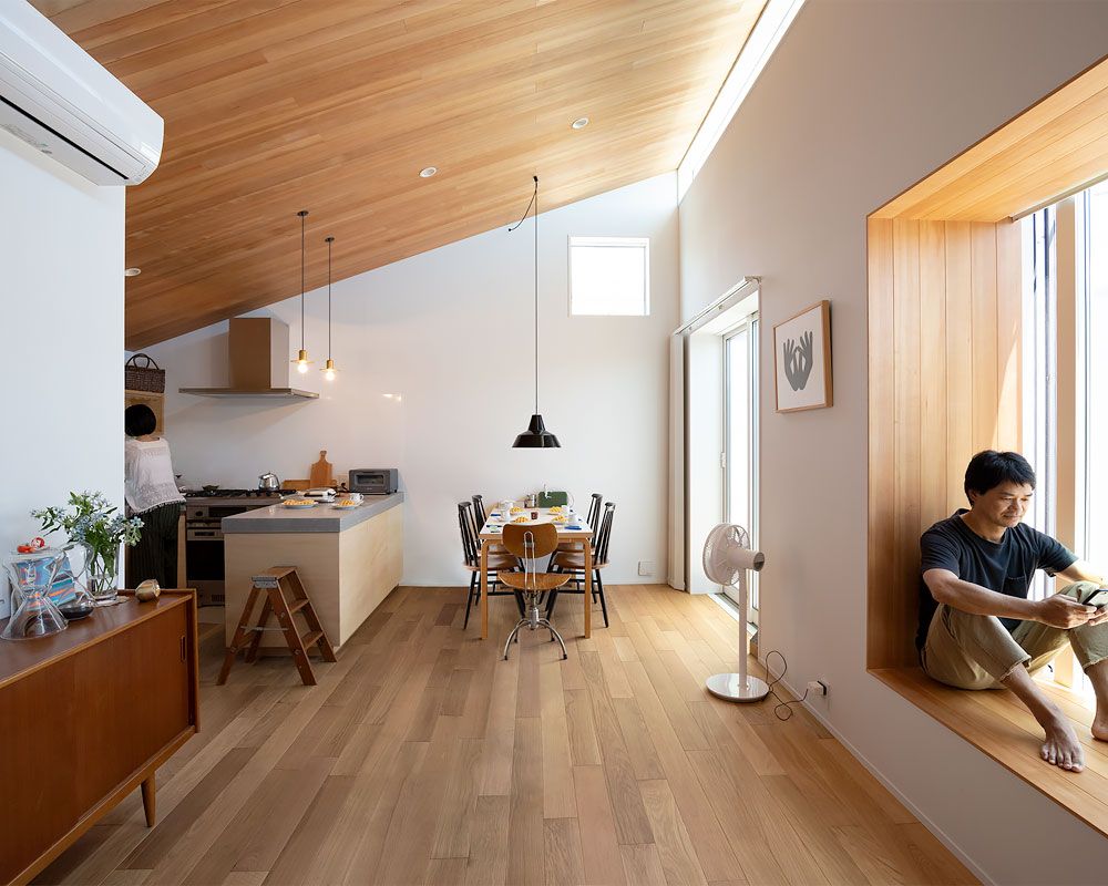 2階に設けた大空間LDK