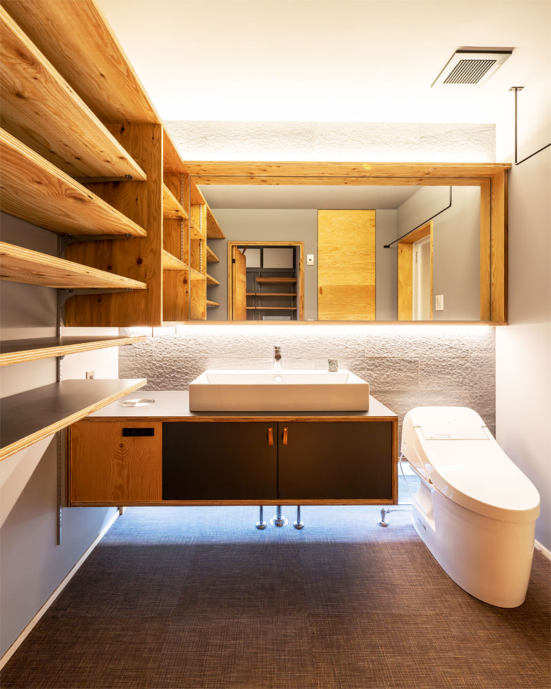 テルメ・ヴァルスをイメージした洗面脱衣室