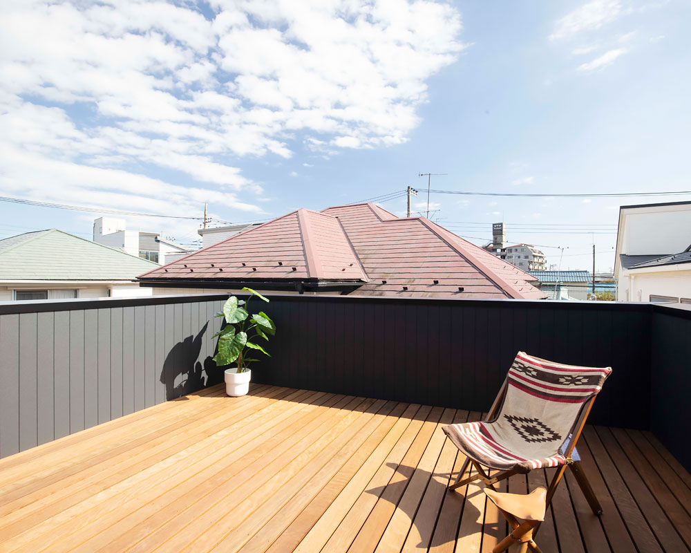 LDKと繋がるルーフバルコニー