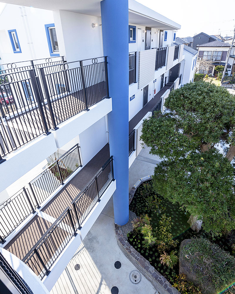 保存樹木と2棟を繫ぐブリッジ